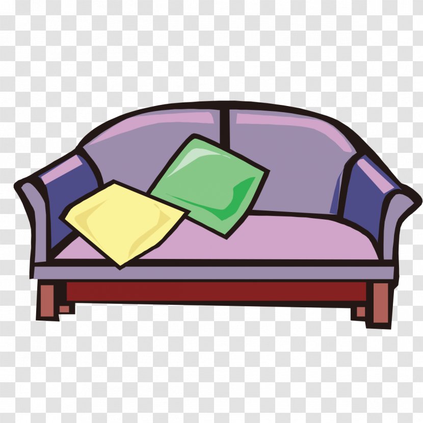 Dachshund Puppy Couch - Purple - Hand-painted Sofa Transparent PNG