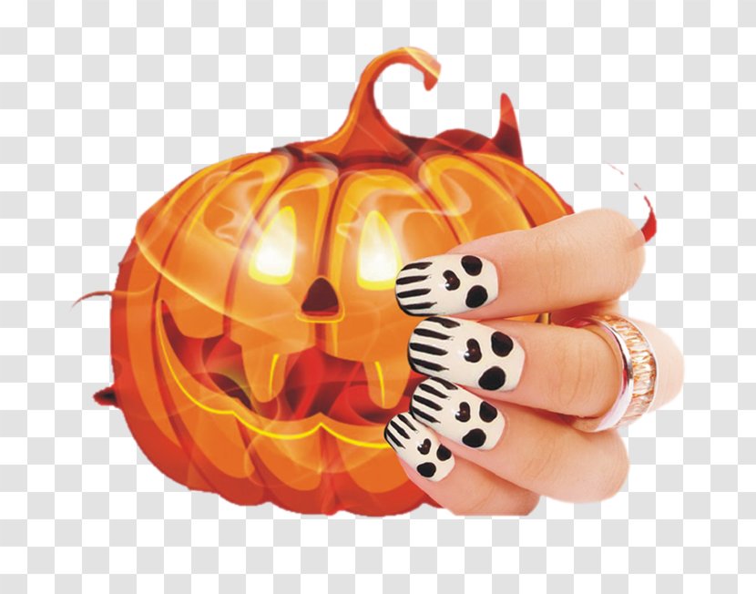 Jack-o-lantern Nail Calabaza Pumpkin - Halloween - Skull Transparent PNG