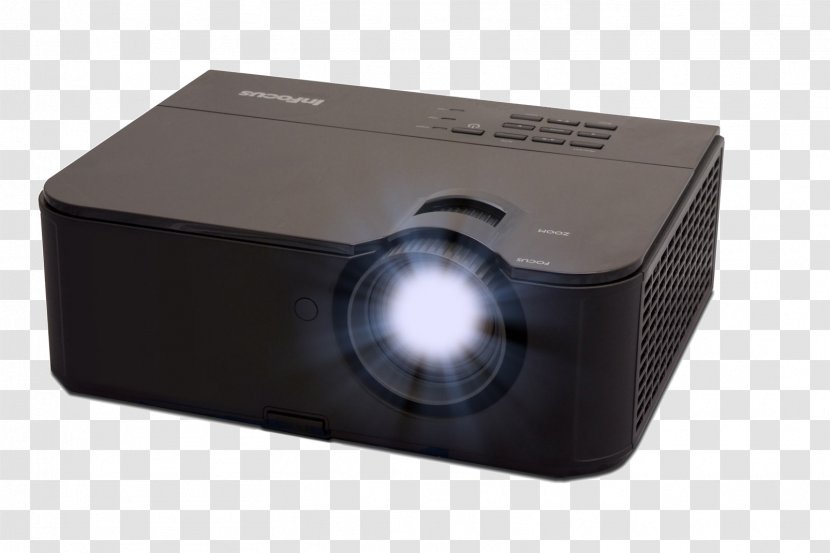 MacBook Pro Laptop Multimedia Projectors INFOCUS Infocus IN3124 Dlp Projector - Digital Light Processing - 3D Ready 720p Hdtv 4:3 F/2.41 2.97 Osram 280 W Pal, Ntsc, Secam 2000 Hour Normal Mode 3000Laptop Transparent PNG