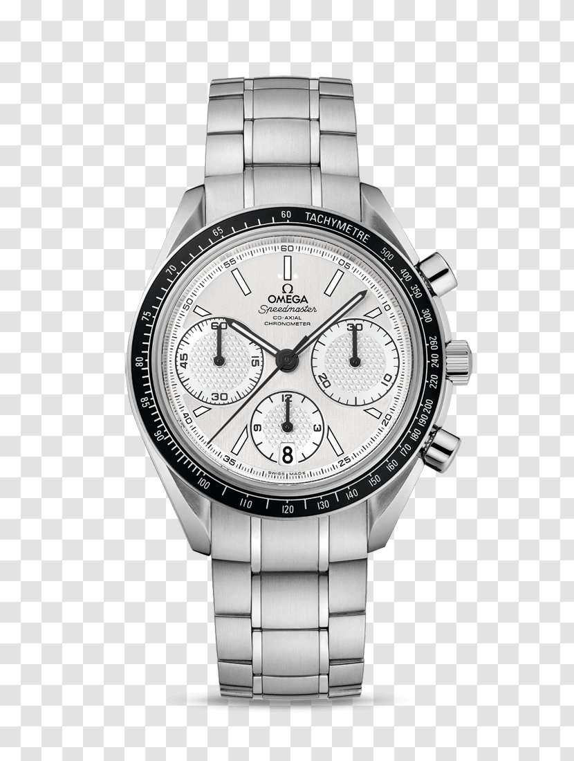 Omega Speedmaster Watch SA Chronograph Coaxial Escapement - Silver - Men White Transparent PNG