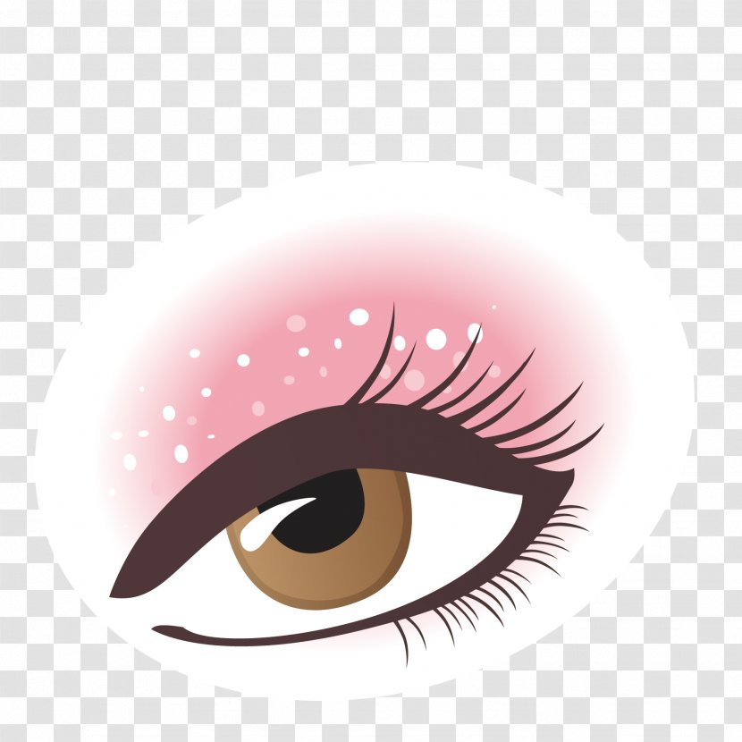 Cosmetics Eye Shadow Eyelash Nail Polish - Heart - Vector Cartoon Eyes Transparent PNG