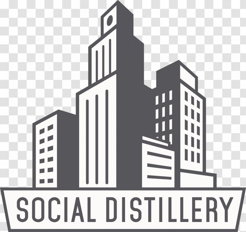 Social Distillery Media Marketing Logo - Black And White Transparent PNG