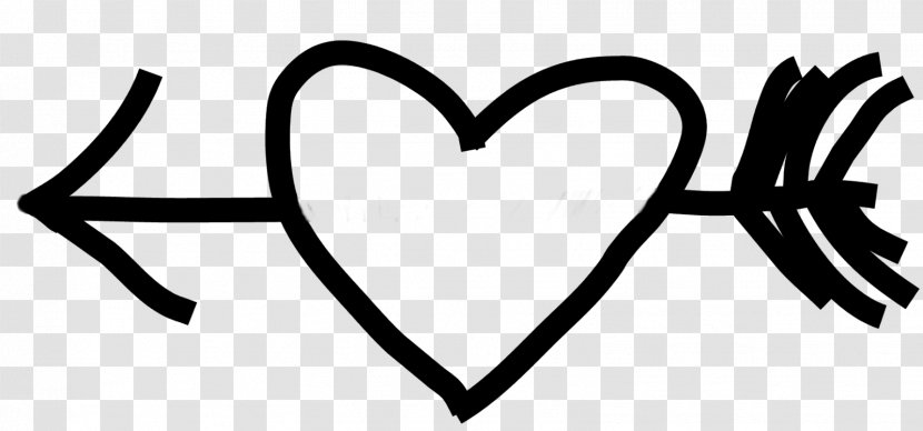 Heart Black And White Drawing Clip Art - Cartoon Transparent PNG
