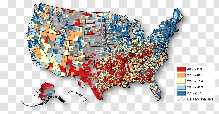 Map Birth Rate Teenage Pregnancy Centers For Disease Control And Prevention - United States - Lower Third News Transparent PNG