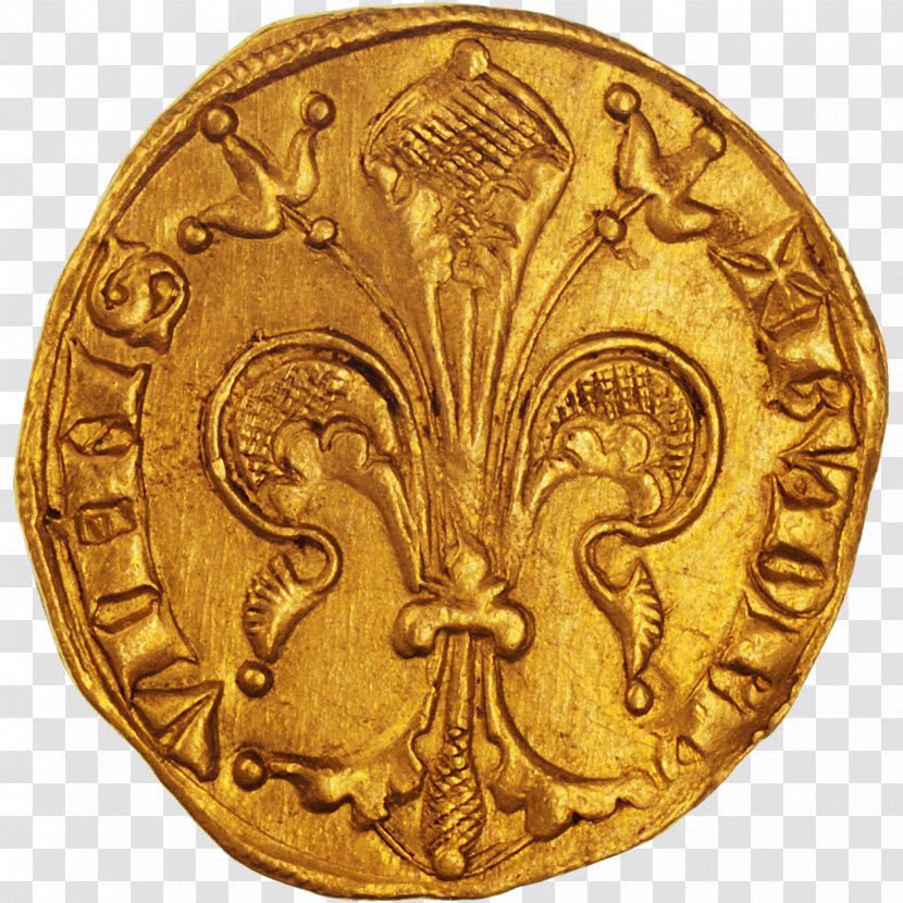 Gold Coin Florin France - Spilled Coins Transparent PNG