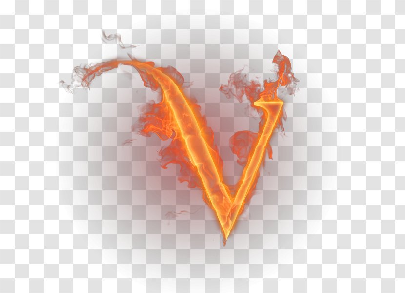 Letter V Flame English Alphabet - L - Fire Transparent PNG