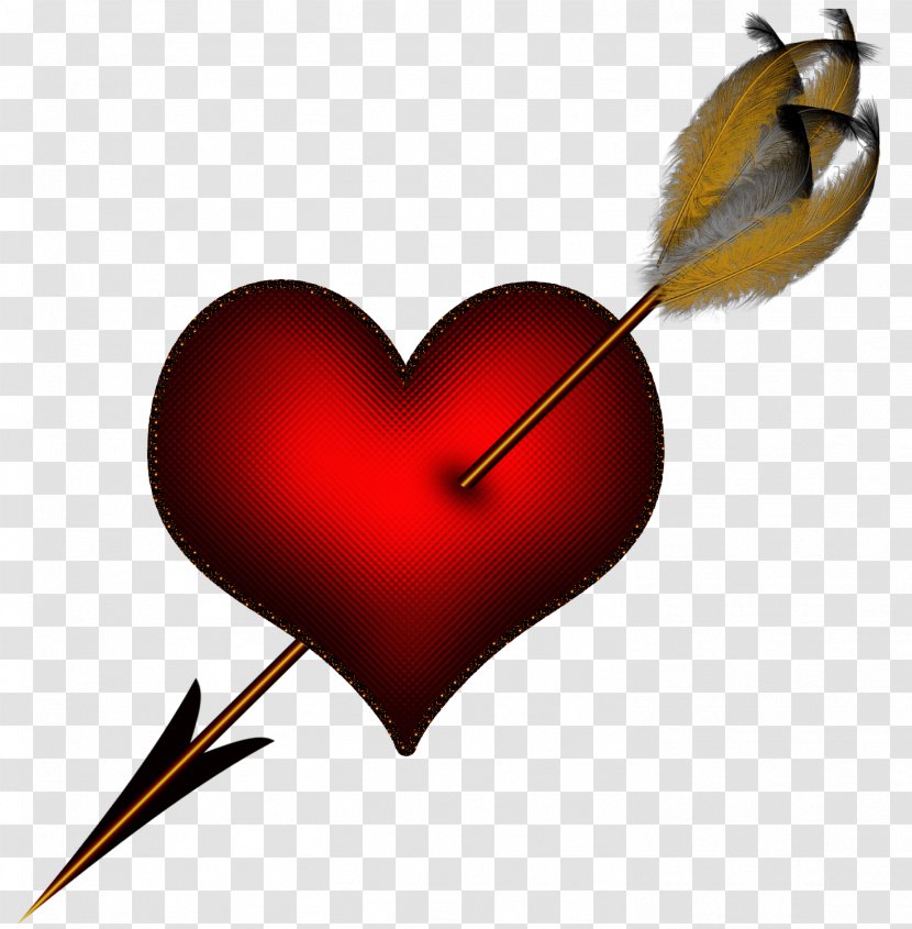 Hearts And Arrows Clip Art - Watercolor - Transparent Red Heart With Arrow Clipart Transparent PNG