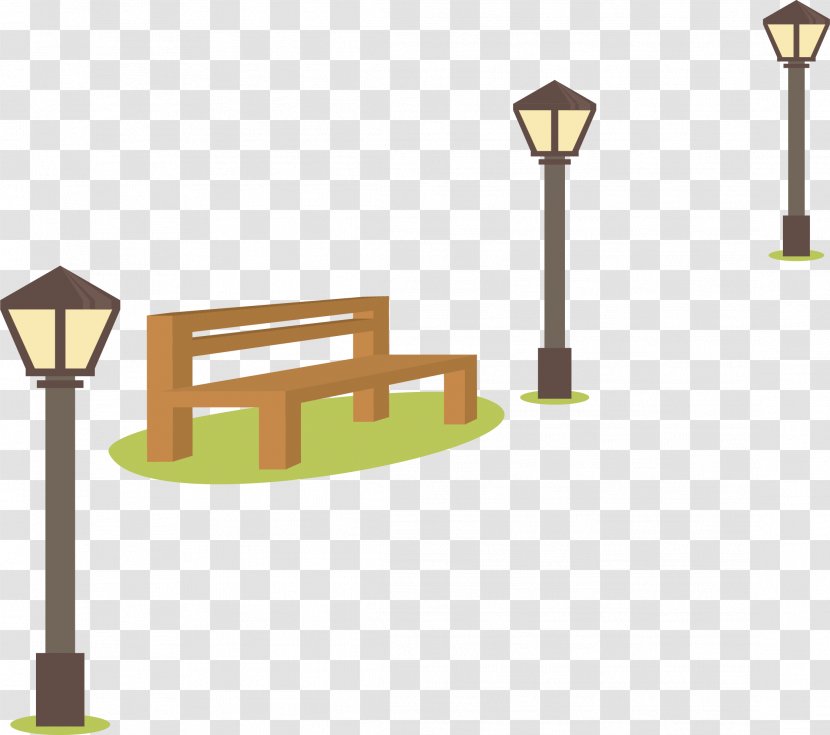 Bench Park - Designer - Benches And Street Lights Transparent PNG