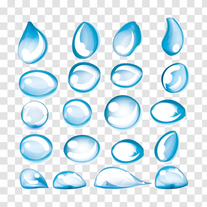 Water Drop Blue - Text - Various Droplets Transparent PNG