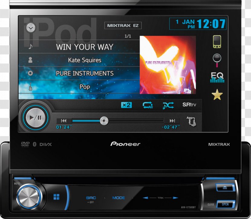 Amazon.com Pioneer AVH-X7500BT Vehicle Audio Corporation ISO 7736 - Dvd Transparent PNG