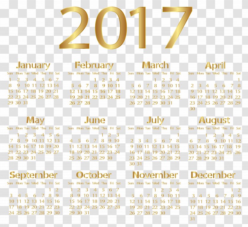 Calendar Clip Art - Pound Sterling - 2017 Gold Transparent Image Transparent PNG