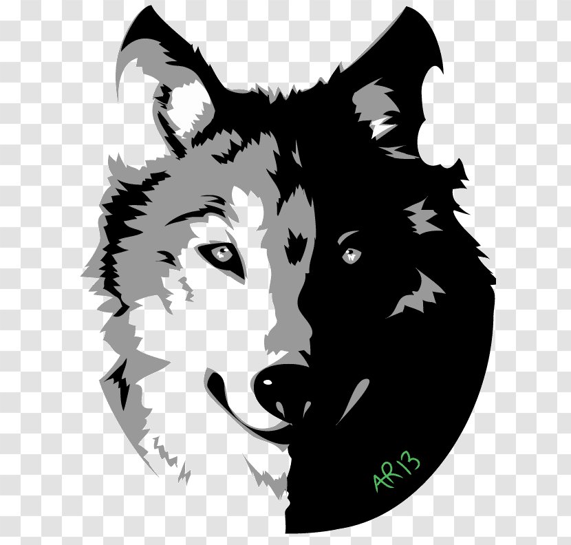 Gray Wolf Art - Black And White - Great Transparent PNG