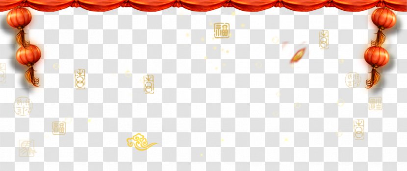 Chinese New Year - Orange - Background Floating Material Texture Transparent PNG