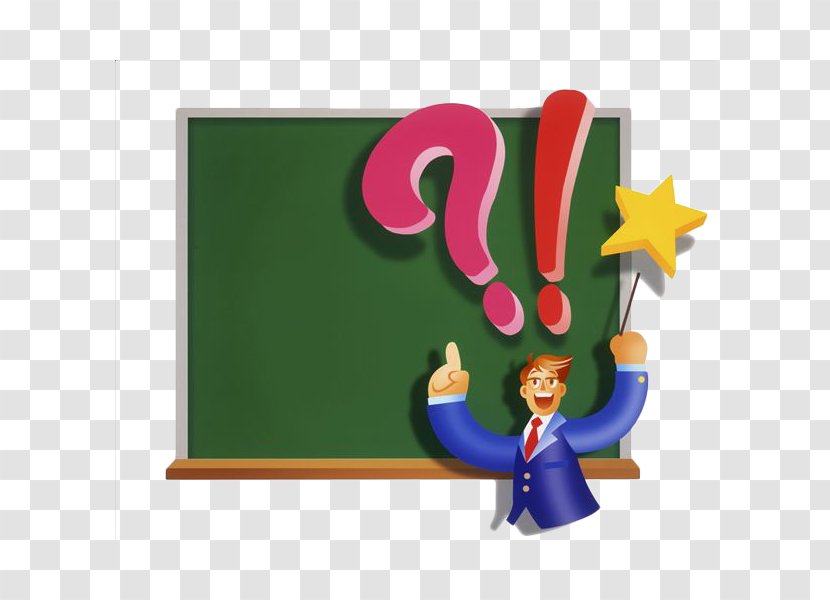 Cartoon Question Mark Illustration - Teacher And Transparent PNG