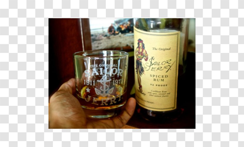 Old Fashioned Glass Sailor Jerry Rum On The Rocks Whiskey - Pint Us Transparent PNG