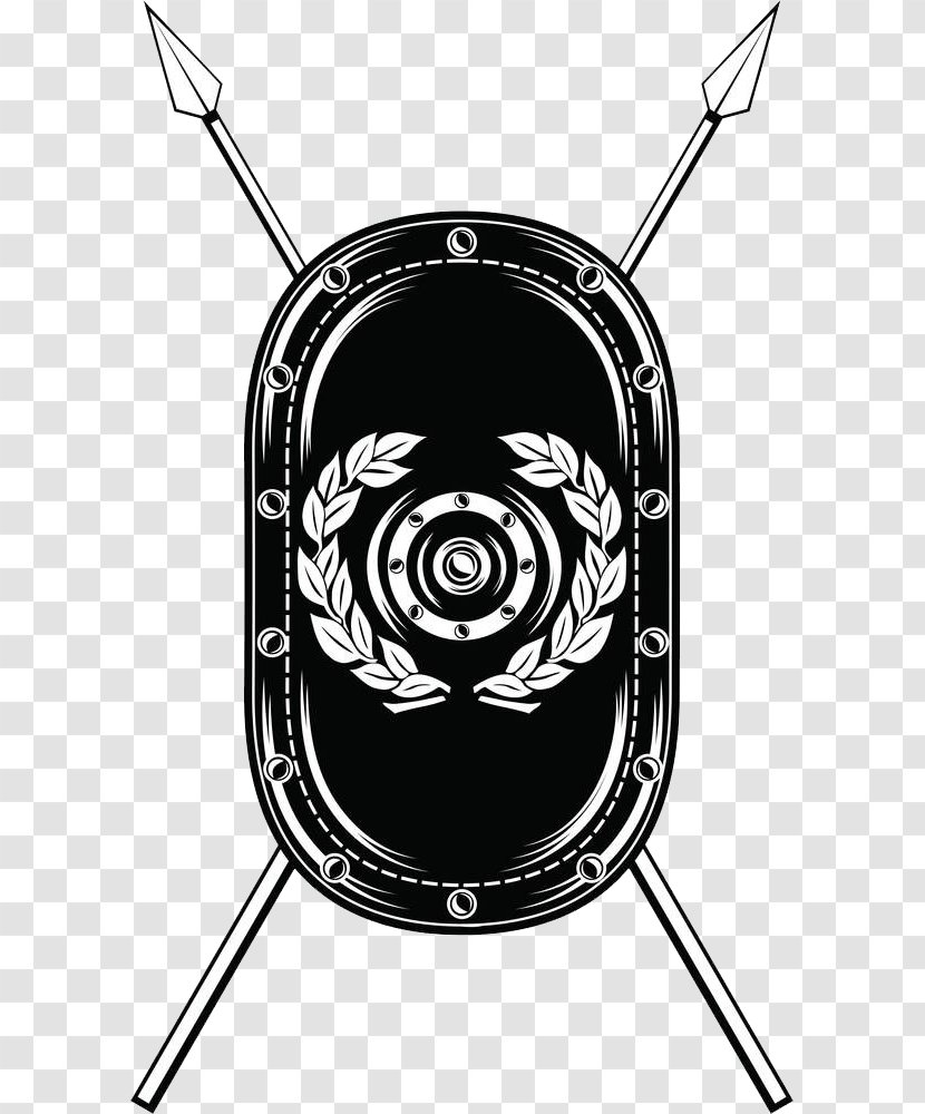 Spear Shield Sword Clip Art - Technology - Hand Painted Shields And Spears Transparent PNG