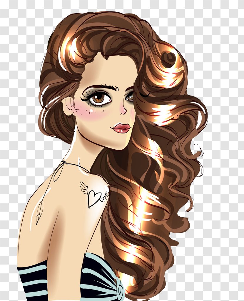 Woman Beauty Illustration - Silhouette - Curly Girls Transparent PNG