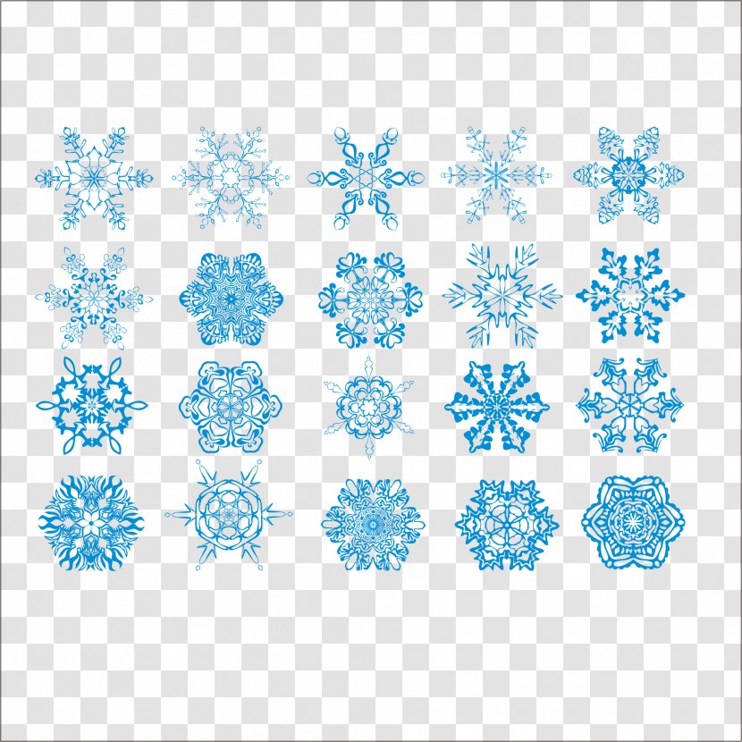 Snowflake Hexagon - Border - Various Shapes Of Snowflakes Vector Material Transparent PNG