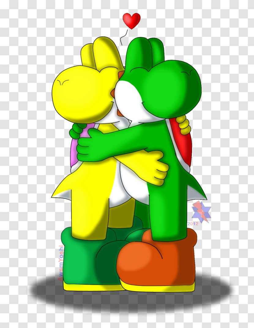 Mario & Yoshi Super World 2: Yoshi's Island Luigi Bowser - Drawing - Couple Hug Transparent PNG