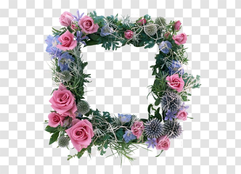 Floral Design Border Flowers Wreath Picture Frames - Flower Transparent PNG