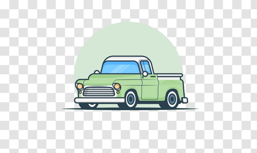 Pickup Truck Car Van - Green Transparent PNG