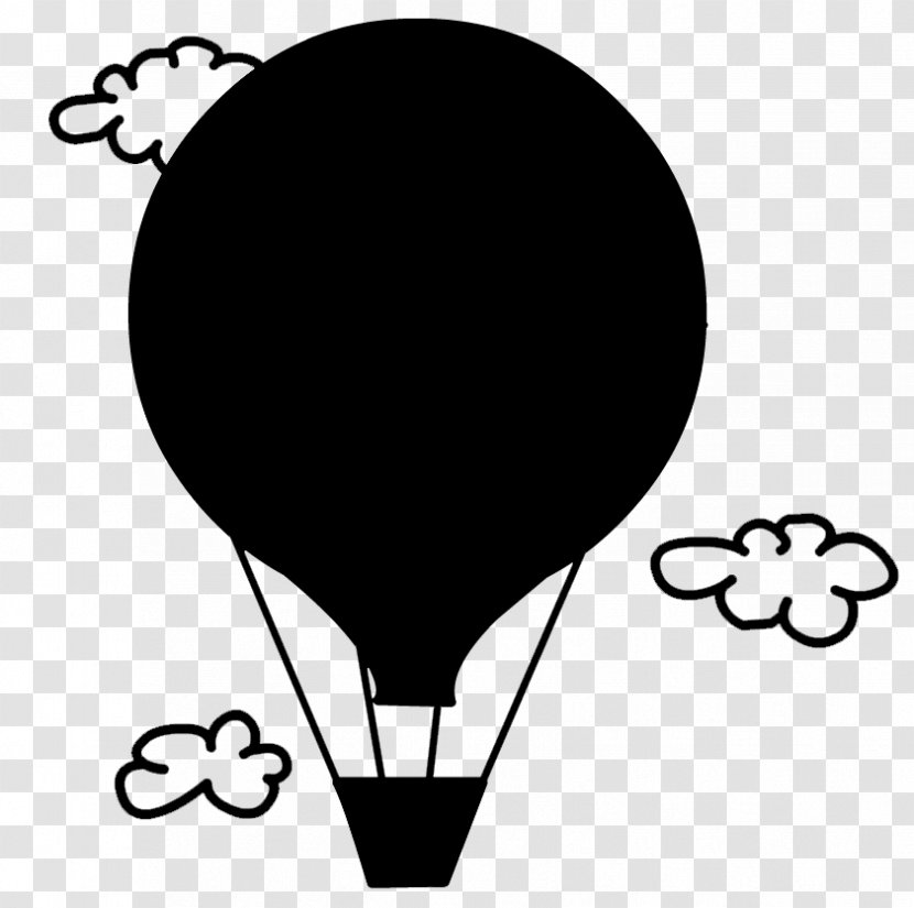 Hot Air Balloon Clip Art Line Black M - Monochrome - Vehicle Transparent PNG