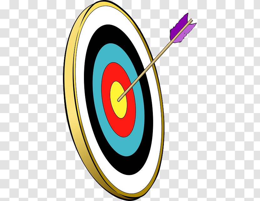 Bullseye Shooting Target Clip Art - Yellow - Arrow And Feather Transparent PNG