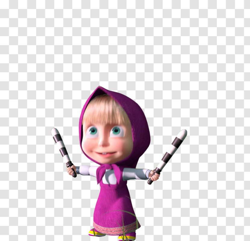 Masha And The Bear Doll Microphone Character - Animation Transparent PNG
