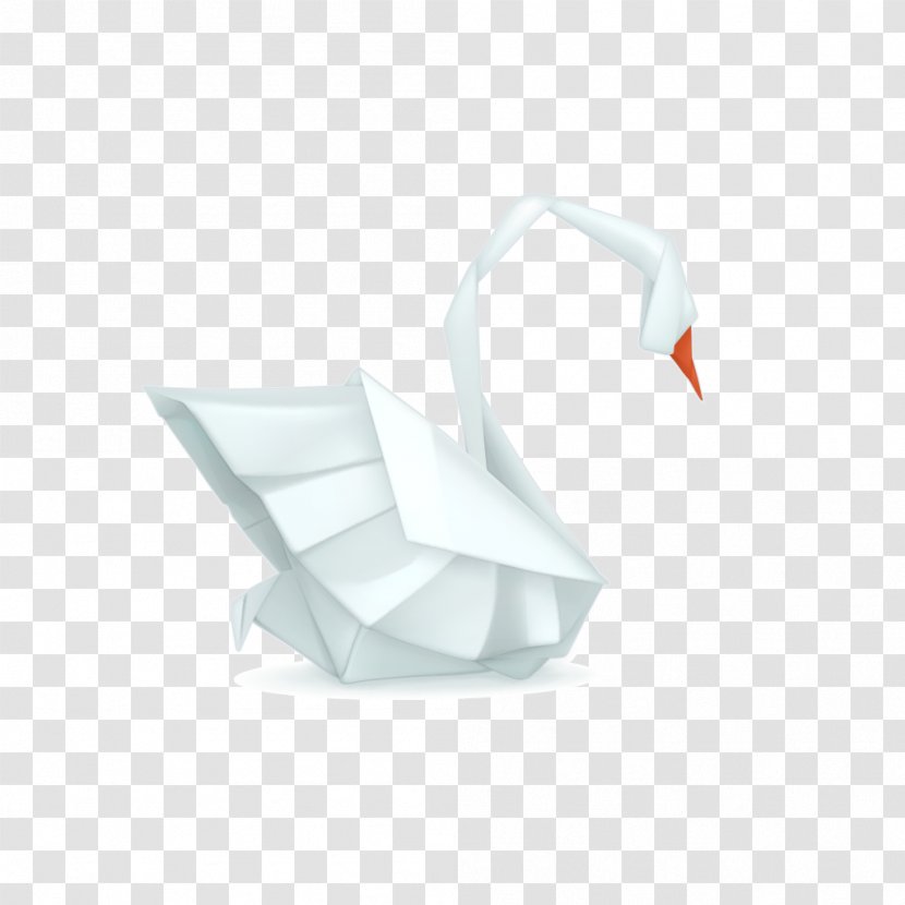 Cygnini Origami - Water Bird - White Swan Transparent PNG