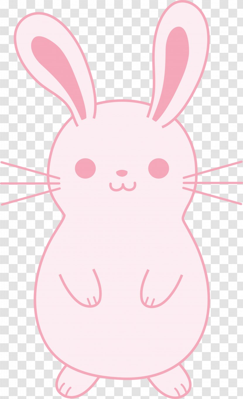 Easter Bunny Rabbit Black And White Clip Art - Monochrome Transparent PNG