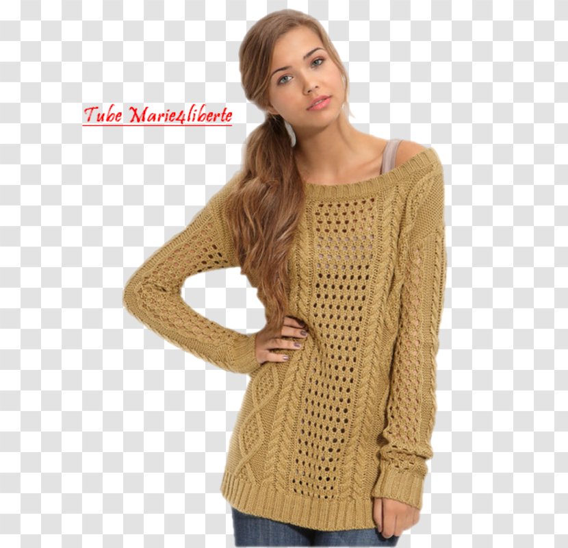 Cardigan Shoulder Sweater Knitting Sleeve - Wool - Dress Transparent PNG