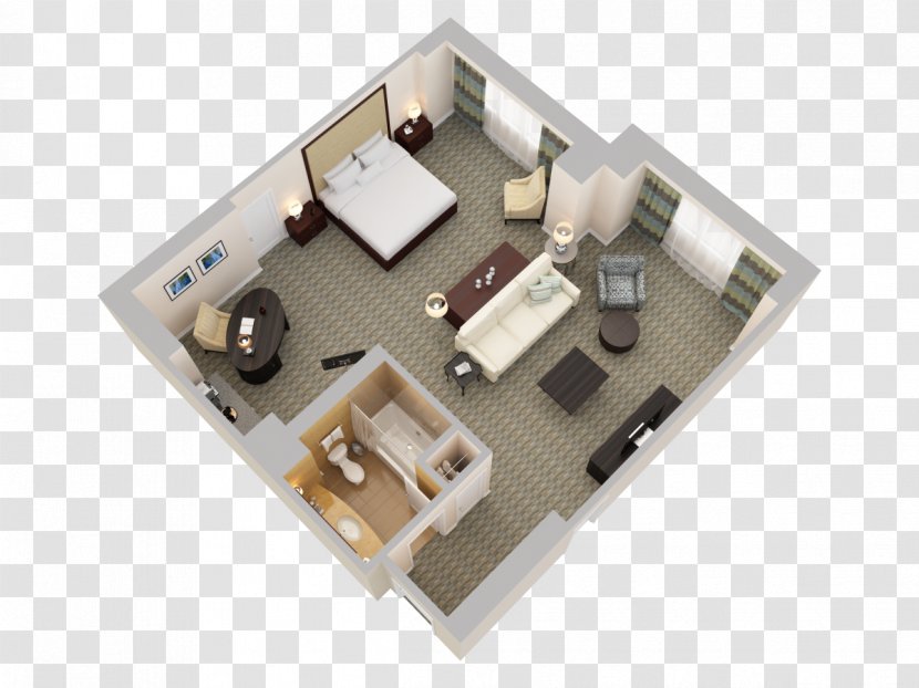 Universal Orlando Hilton Bonnet Creek Floor Plan Suite Hotel - Top View Angle Transparent PNG