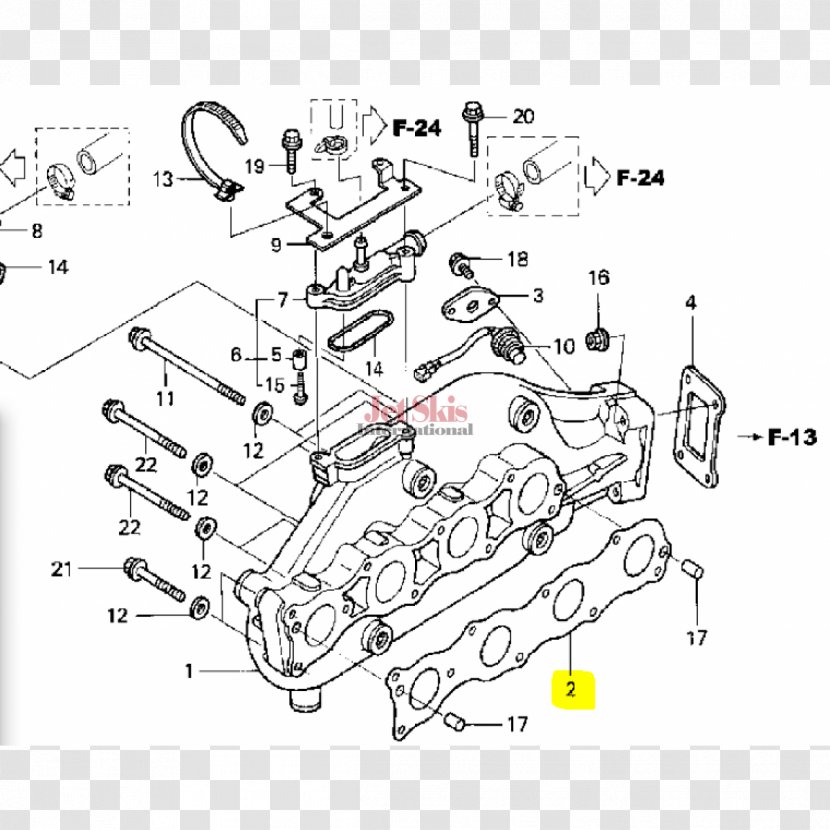 Honda Car Wiring Diagram Exhaust System Personal Water Craft - Drawing Transparent PNG