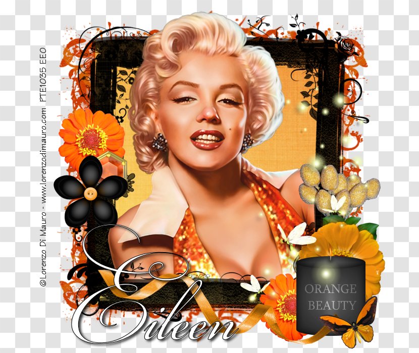 Marilyn Monroe Floral Design Advertising Hair Coloring Movie Star - Orange Beauty Transparent PNG