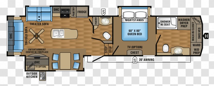 Caravan Campervans Fifth Wheel Coupling Floor Plan - Home - Car Transparent PNG