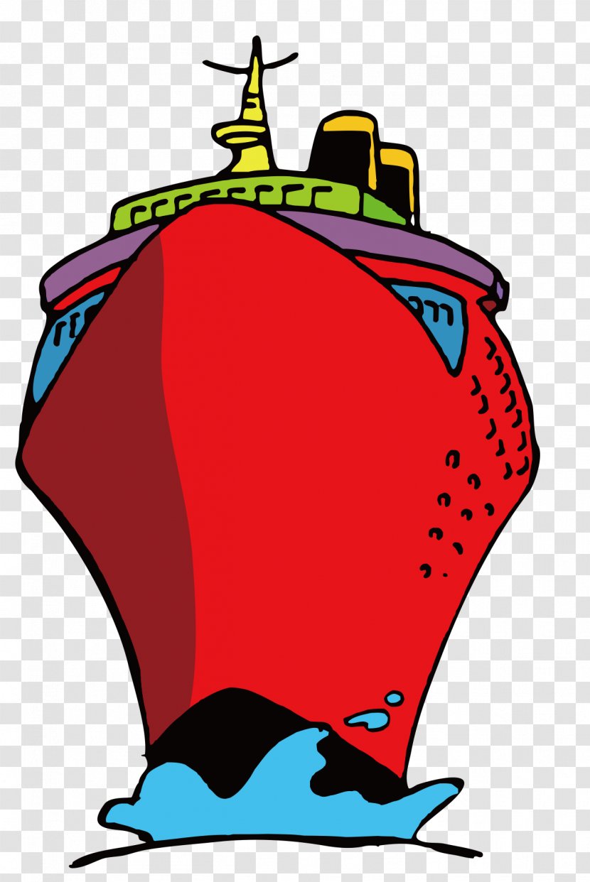 Cartoon Ship Watercraft Clip Art - Large Red Transparent PNG