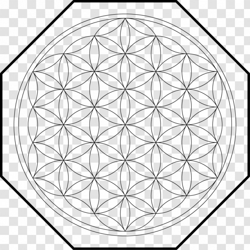 Overlapping Circles Grid Sacred Geometry Metatron's Cube - Geometric Shape - Circle Transparent PNG