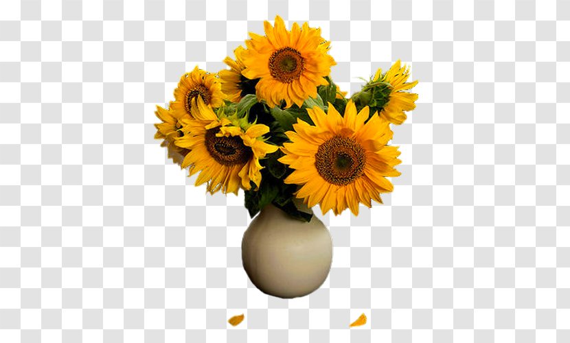 Common Sunflower Floral Design Transvaal Daisy Flowerpot Cut Flowers - Vase Transparent PNG