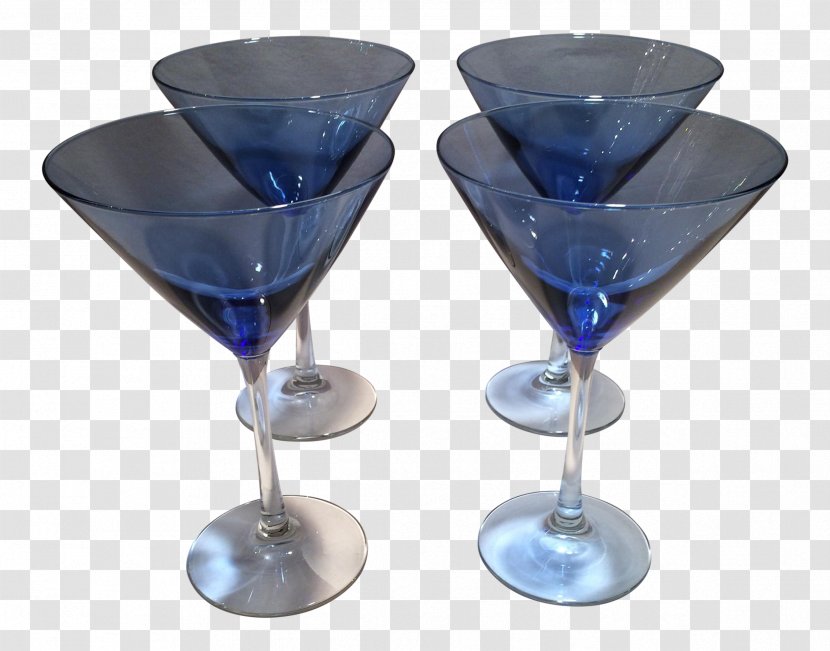 Wine Glass Martini Champagne Cobalt Blue Transparent PNG