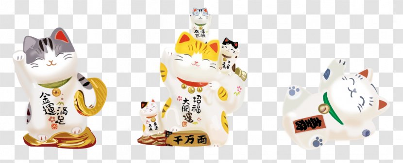Cat T-shirt Maneki-neko Luck - Lucky Cartoon Transparent PNG