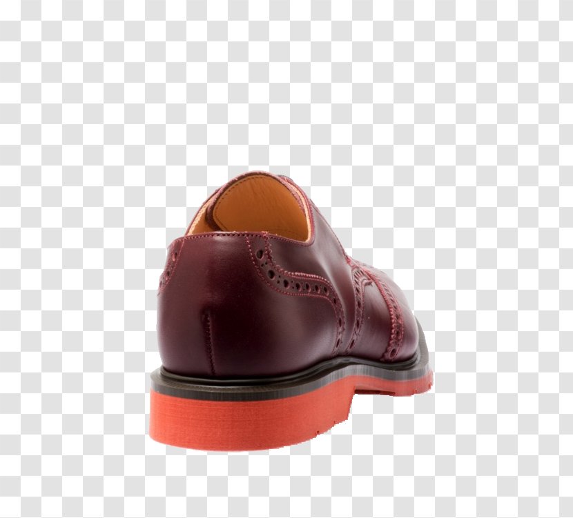 Leather Shoe - Orange - Red Bottom Transparent PNG