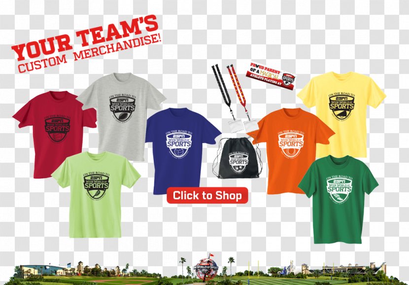 T-shirt ESPN Wide World Of Sports Complex Zone Merchandising - Walt Disney Company Transparent PNG