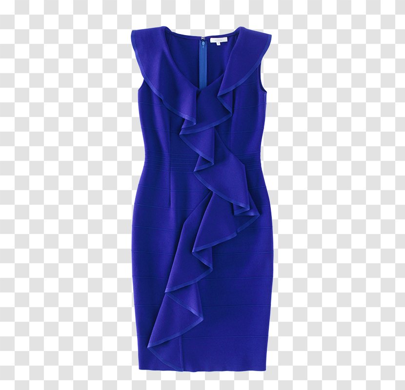 Cobalt Blue Cocktail Dress Satin - Electric Transparent PNG