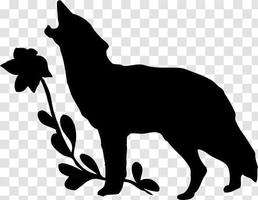 Gray Wolf Walking Silhouette Clip Art - Monochrome Photography Transparent PNG