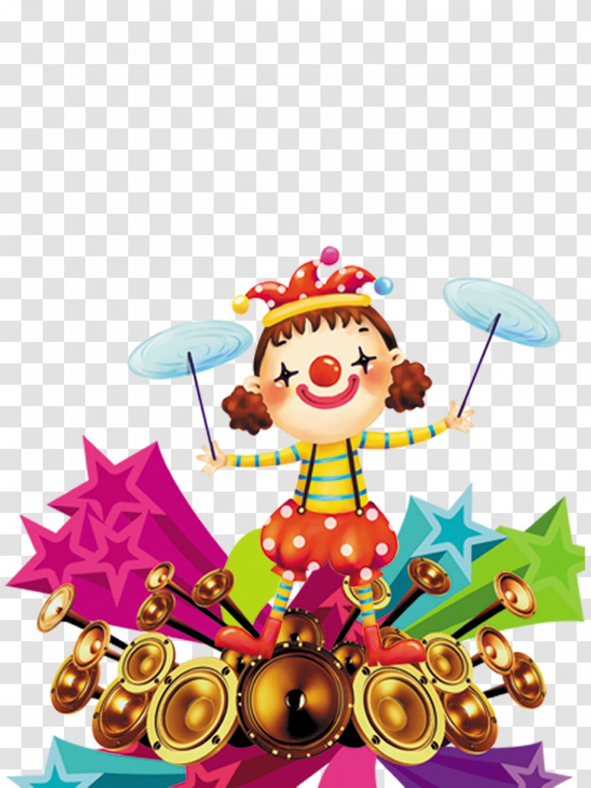 Clown Cartoon Acrobatics - Fictional Character Transparent PNG