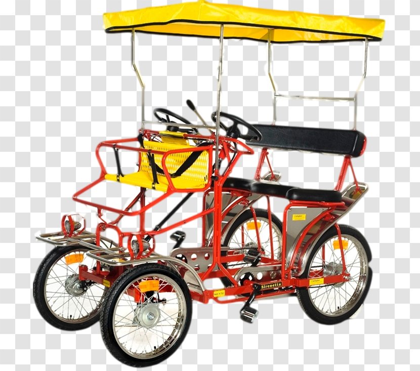 Rickshaw Electric Bicycle Bike Rental Tandem - International Surrey Company - Quad Flyer Transparent PNG