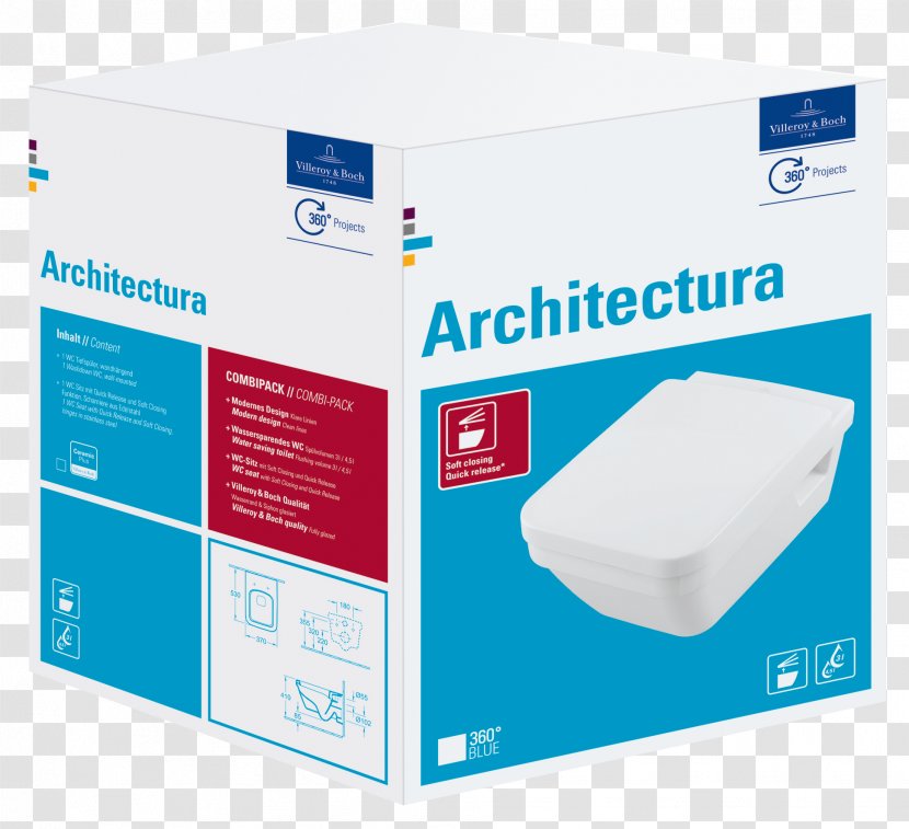 Villeroy And Boch Toilet Pack Architectura WC Suspendu & Direct Flush Bathroom - Material Transparent PNG