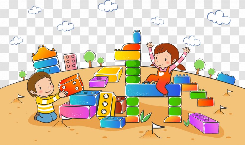 Toy Block Child Play Clip Art - Toddler - Playing With Blocks Transparent PNG