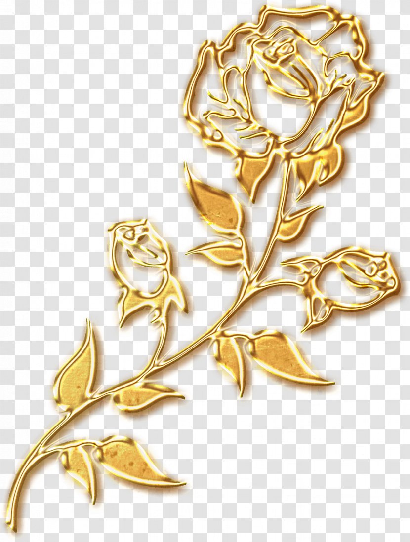 Beach Rose Gold - Crown - Golden Roses Silhouette Transparent PNG