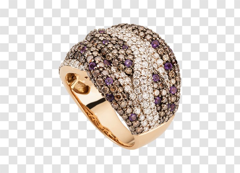 Amethyst Brown Diamonds Ring Tubbataha Reef - Purple - Diamond Transparent PNG
